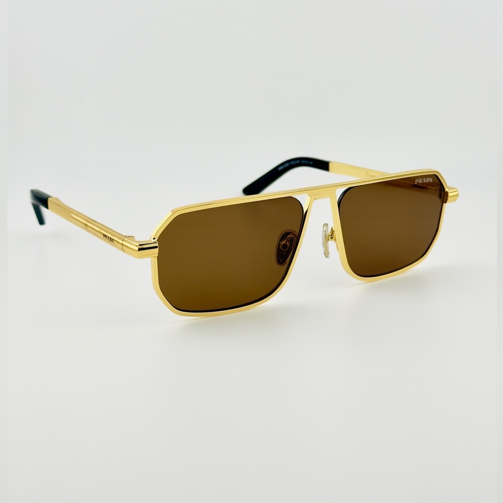 Prada Gold and Brown Sunglasses - Picture 2 of 15